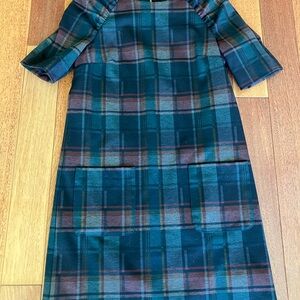 Plaid Women's Dress in Blue and Green